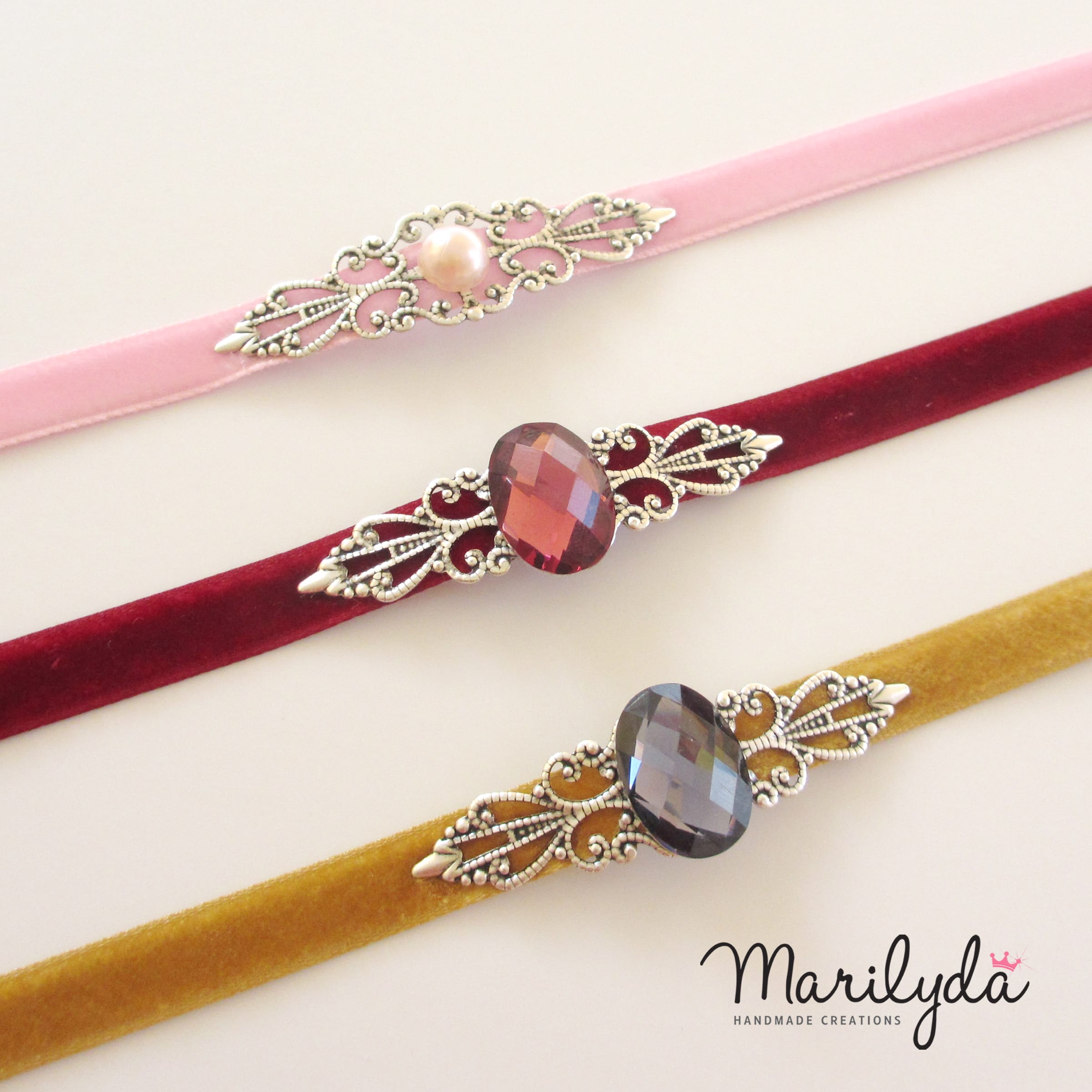 Vintage Choker - Βελούδινο τσόκερ μπορντό