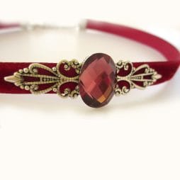 Vintage Choker - Βελούδινο τσόκερ μπορντό