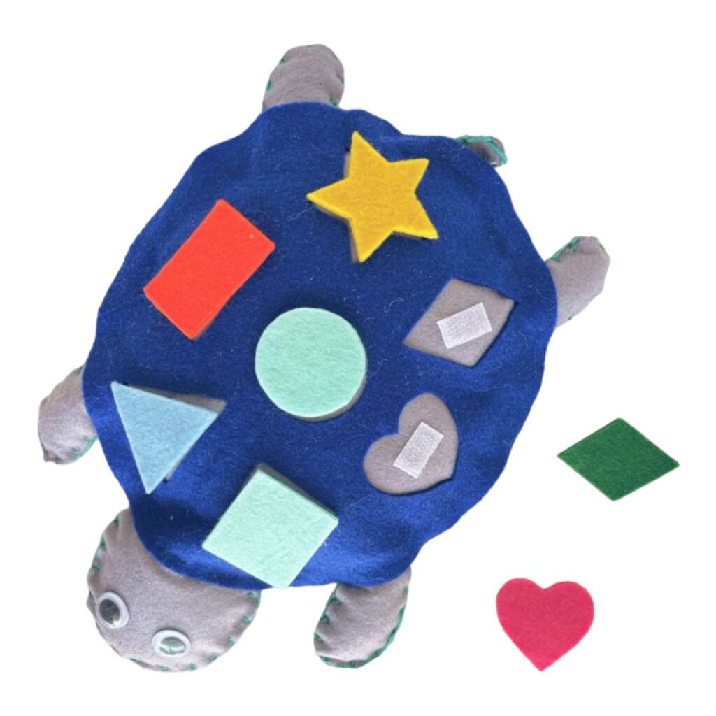 Blue Shape Explorer Turtle – Χειροποίητο παιχνίδι από Felt