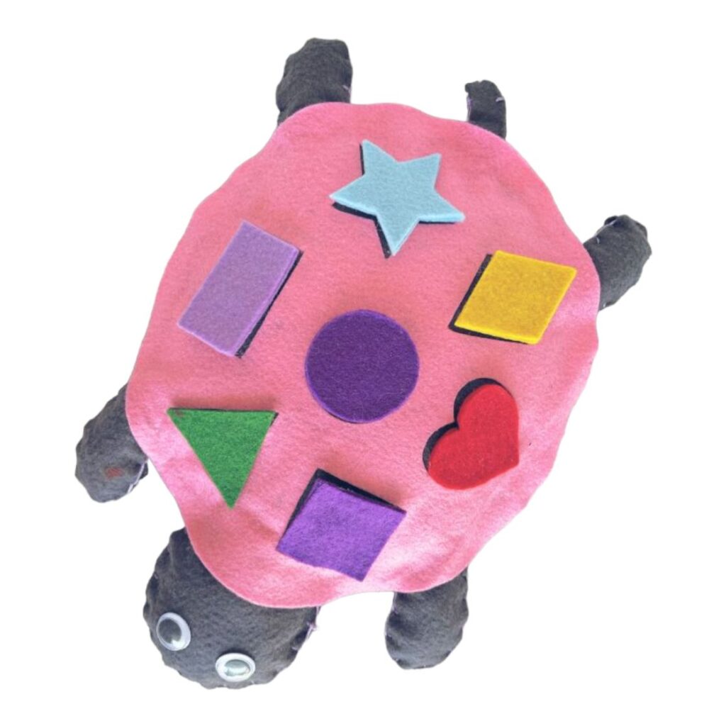 Pink Shape Explorer Turtle – Χειροποίητο παιχνίδι από Felt