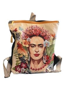 Τσάντα πλάτης χειροποίητο backpack από ύφασμα με τη Frida (Φρίντα)