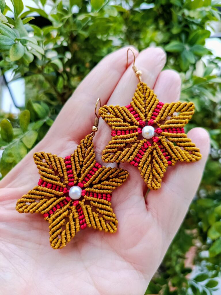 Χειροποίητα Boho γυναικεία σκουλαρίκια micro macrame