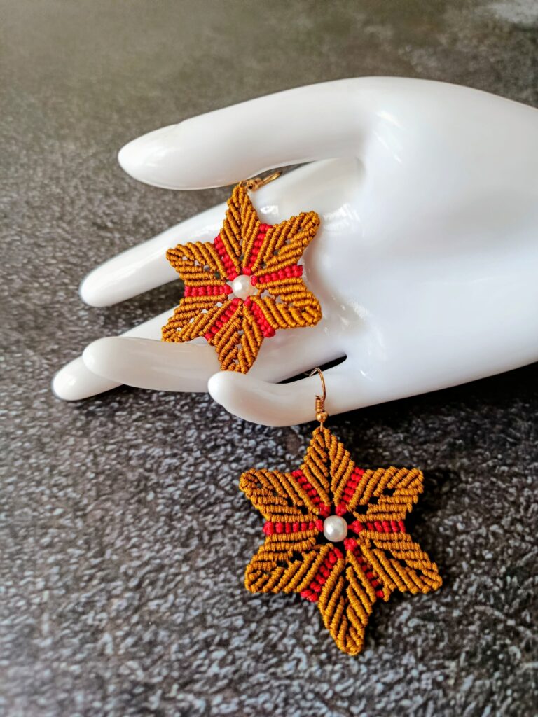 Χειροποίητα Boho γυναικεία σκουλαρίκια micro macrame
