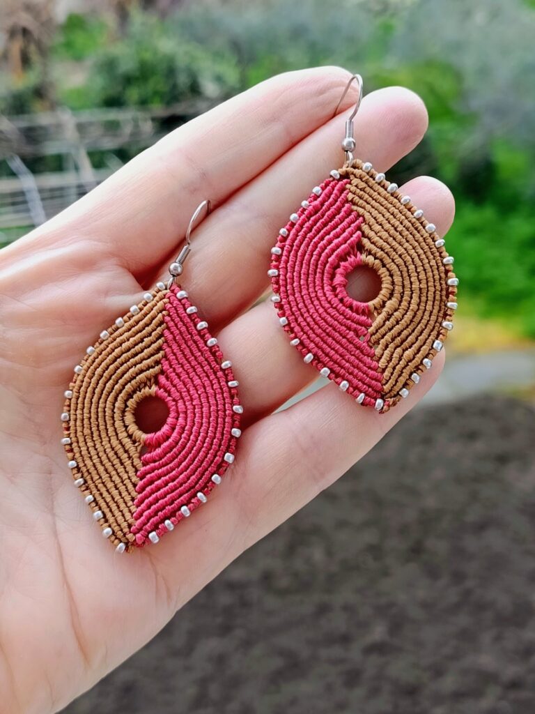 Χειροποίητα boho σκουλαρίκια macrame