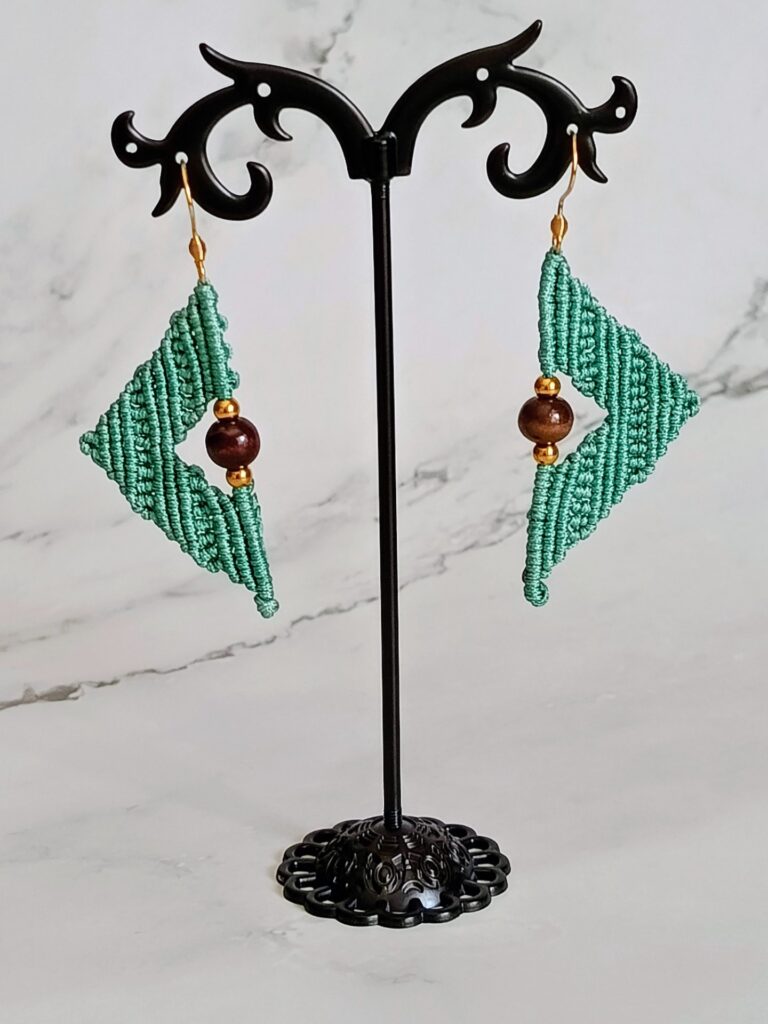Boho χειροποίητα σκουλαρίκια βεραμάν macrame