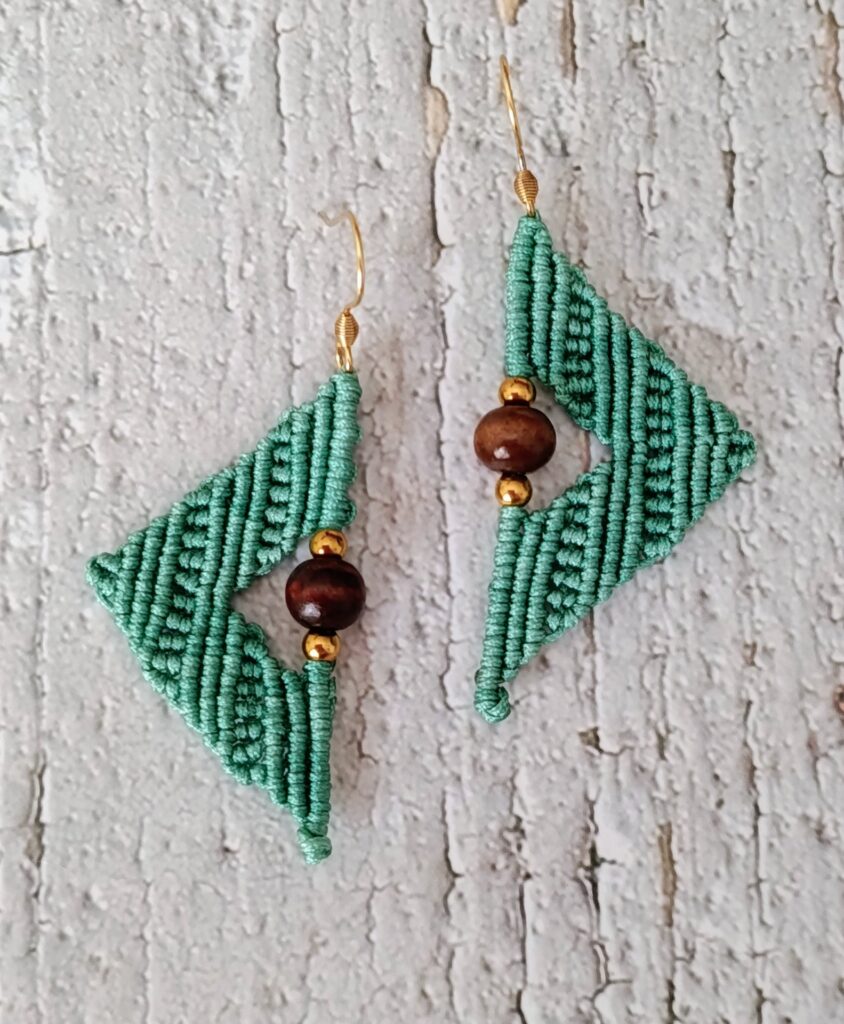 Boho χειροποίητα σκουλαρίκια βεραμάν macrame