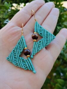 Boho χειροποίητα σκουλαρίκια βεραμάν macrame