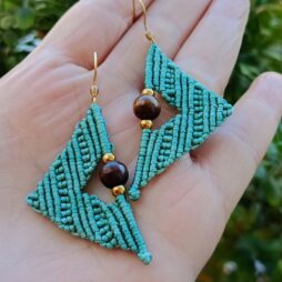 Boho χειροποίητα σκουλαρίκια βεραμάν macrame