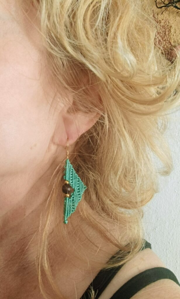 Boho χειροποίητα σκουλαρίκια βεραμάν macrame