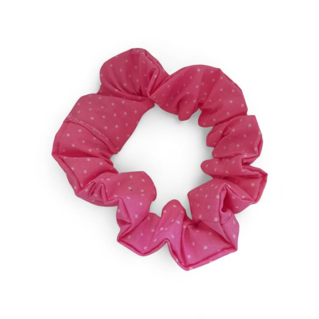 Πουά φούξια scrunchie ποπλίνα