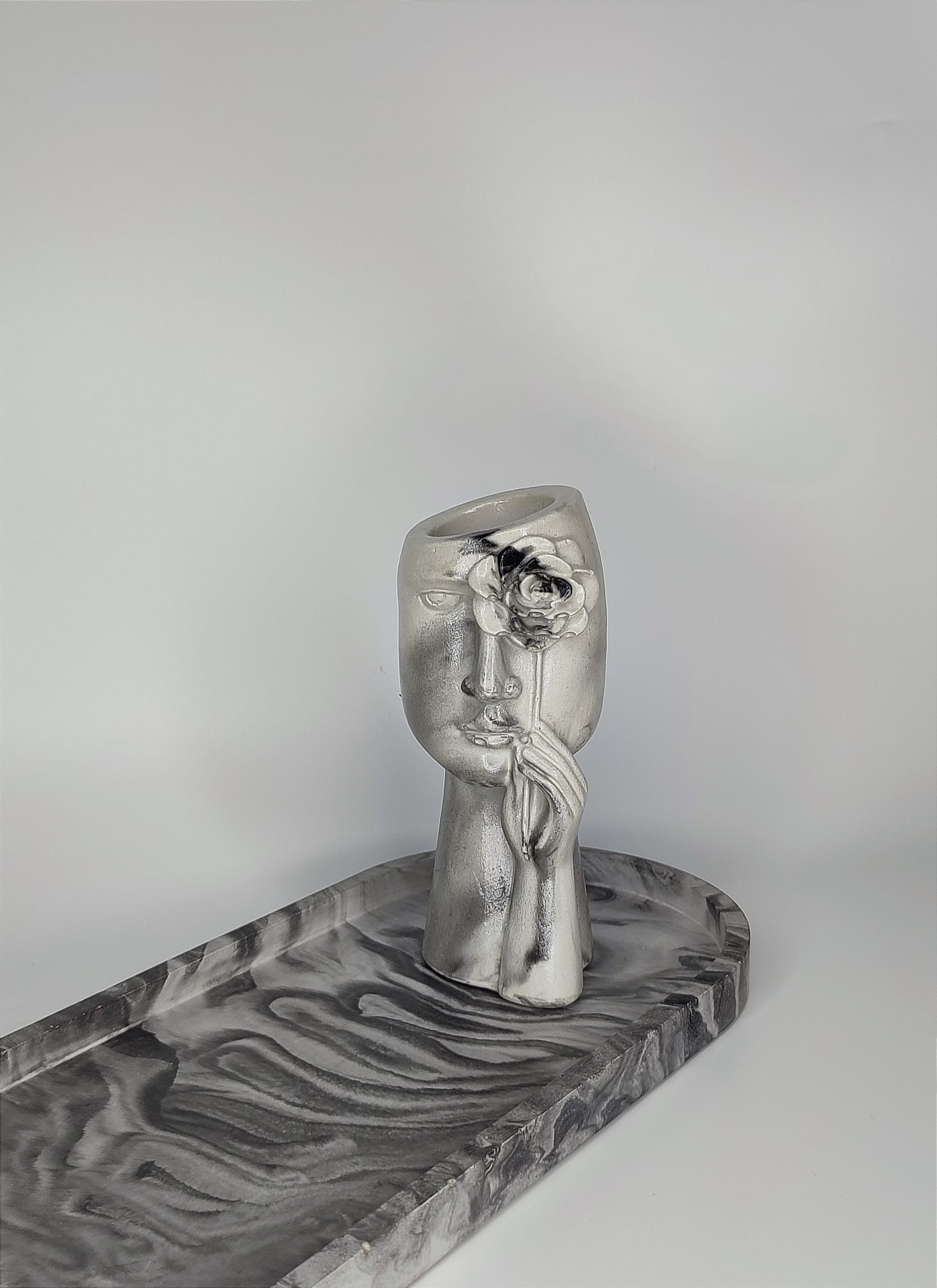 Βαζάκια με σχέδιο προσώπου Marble