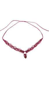 Macrame κολιέ σε χρώμα μπορντό