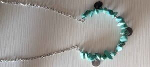 Χειροποίητο, ατσάλινο κολιέ μπλε θάλασσα / blue sea necklace