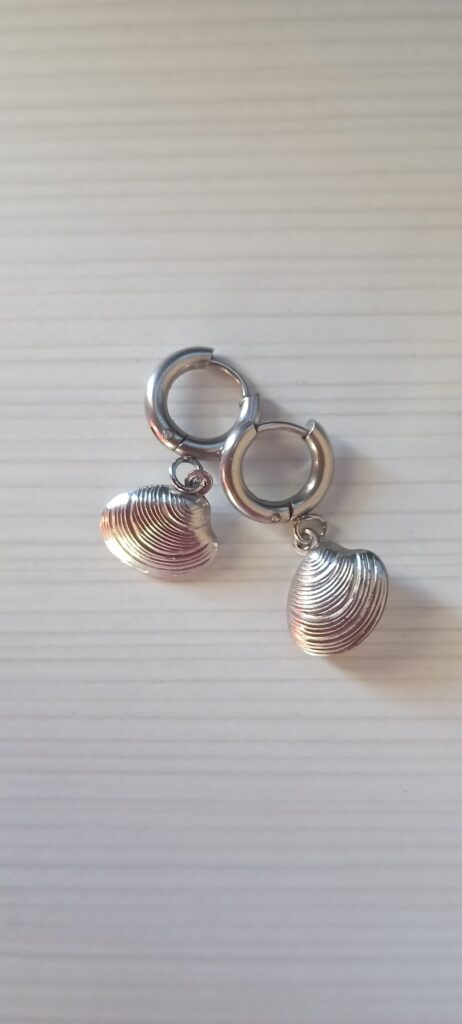 Ατσάλινα σκουλαρίκια mini silver shells