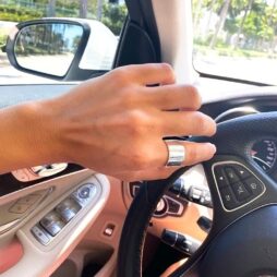 Δαχτυλίδι minimal cuff φαρδύ ασήμι 925 επιπλατινωμένο ανοιγόμενο