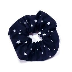 Scrunchie - Λαστιχάκι μαλλιών | Αστέρια σε μαύρο