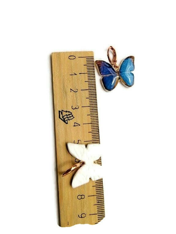Little Butterfly | Σκουλαρίκια κρεμαστά από πολυμερικό πηλό με υγρό γυαλί