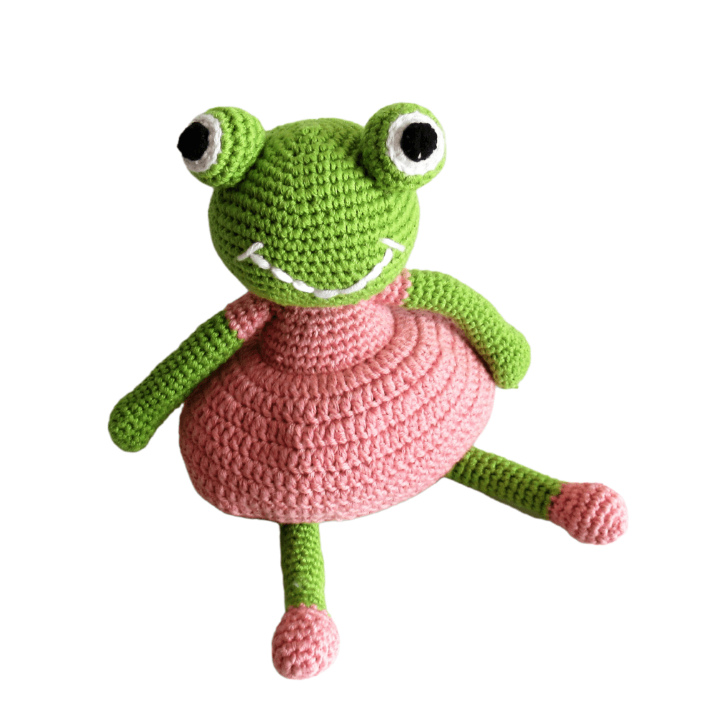 Πλεκτή χειροποίητη βατραχίνα (amigurumi)