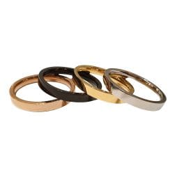 Σετ 4 δαχτυλίδια βεράκια stackable από ατσάλι σε χρυσό, ασημί, ροζ χρυσό και μαύρο