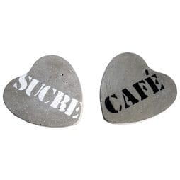 Τσιμεντένια Σουβέρ, Καρδιές (SUCRE - CAFE) - Σετ 2 τμχ.