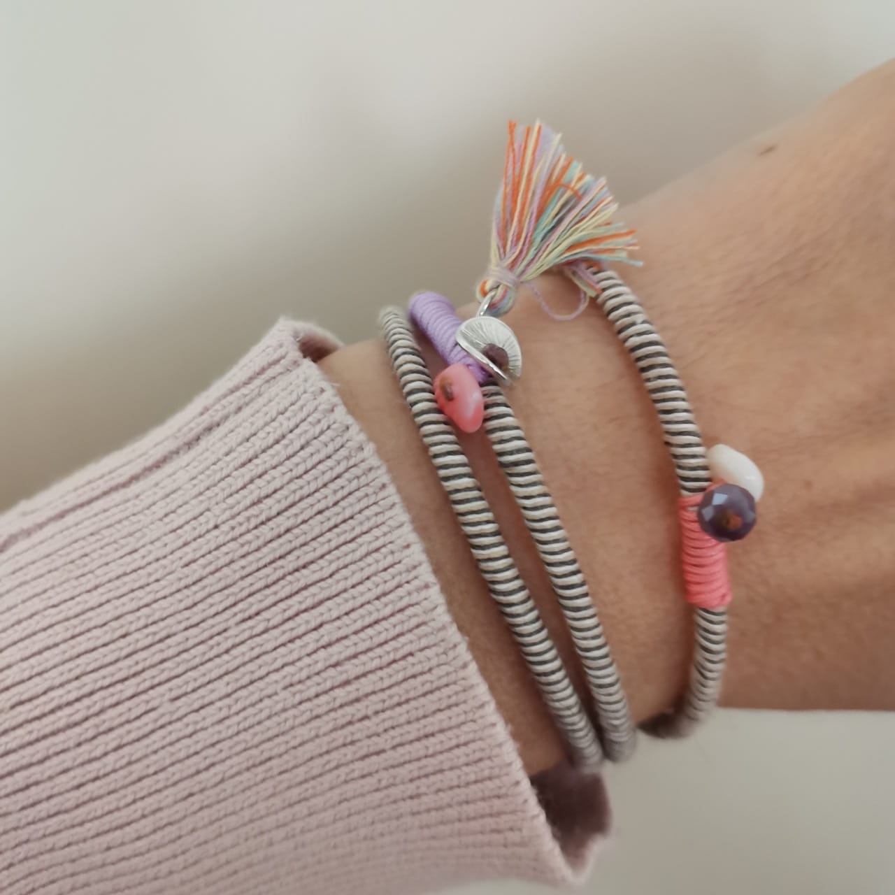 Βραχιόλι boho, coral pink