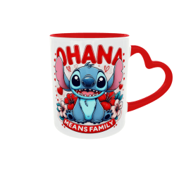 Ohana-Κεραμική κούπα 325ml με χερούλι καρδιά