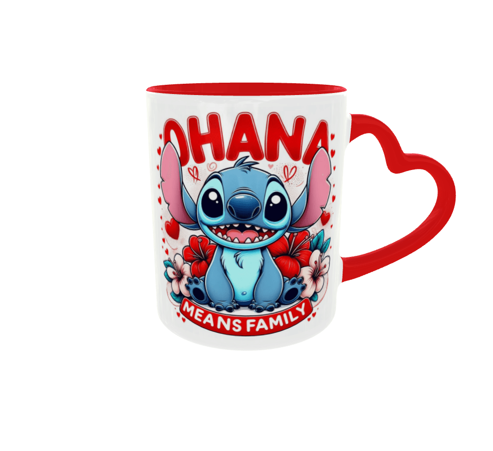 Ohana-Κεραμική κούπα 325ml με χερούλι καρδιά