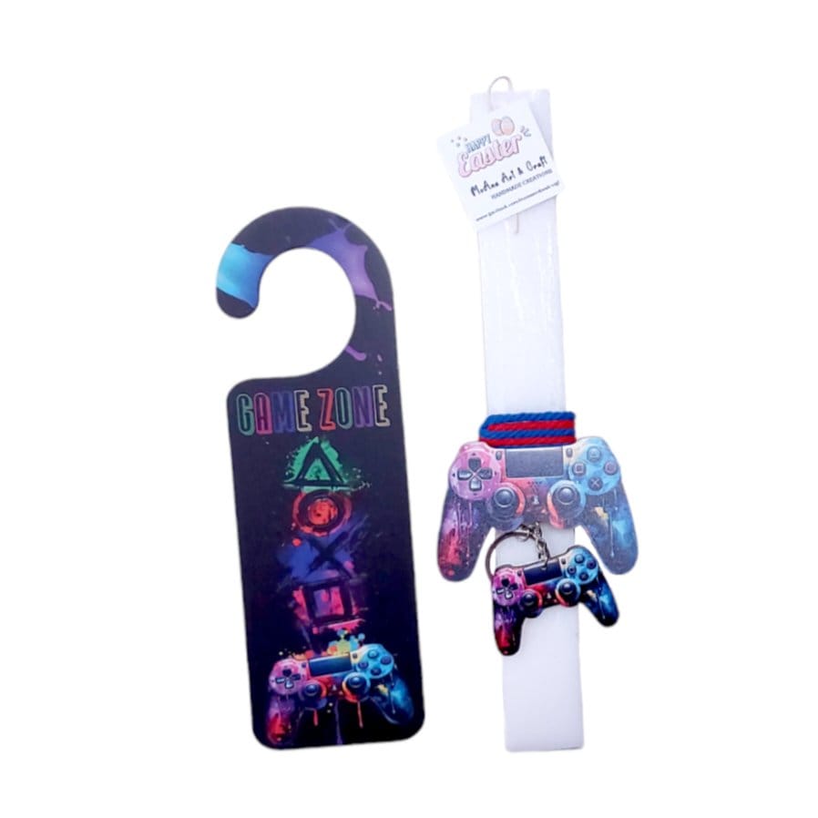 Λαμπάδα με hanger και μπρελόκ | Playstation (Νο3)