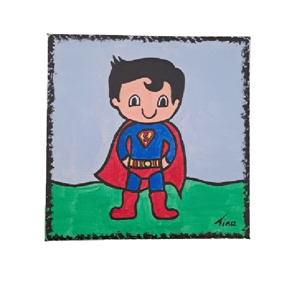 Σούπερ ήρωας Superman baby ζωγραφική σε καμβά