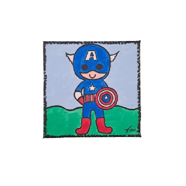 Σούπερ ήρωας captain America baby ζωγραφική σε καμβά