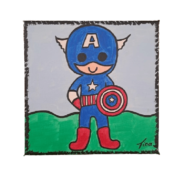 Σούπερ ήρωας captain America baby ζωγραφική σε καμβά