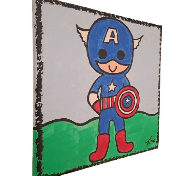 Σούπερ ήρωας captain America baby ζωγραφική σε καμβά