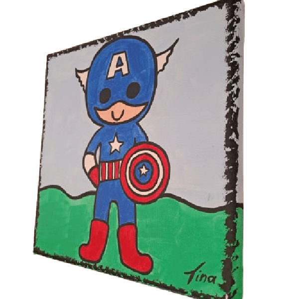 Σούπερ ήρωας captain America baby ζωγραφική σε καμβά
