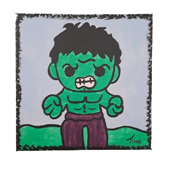 Hulk baby σούπερ ήρωας ζωγραφική σε καμβά