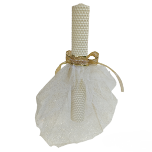 Ροζ λαμπάδα με λουλούδια, φτερά και πέρλες – Γυναικεία/εφηβική