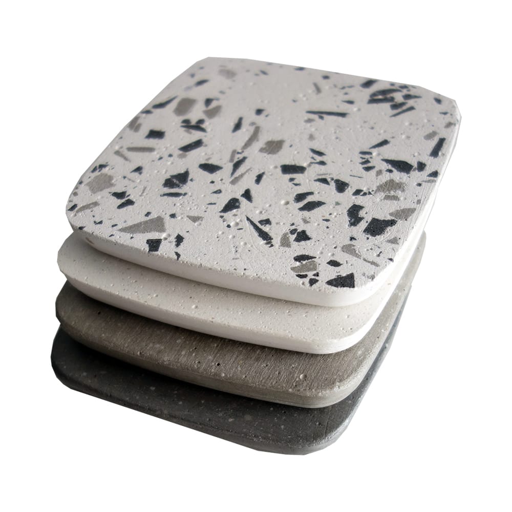 Σετ 4 Σουβέρ grey scale TERRAZZO από τσιμέντο