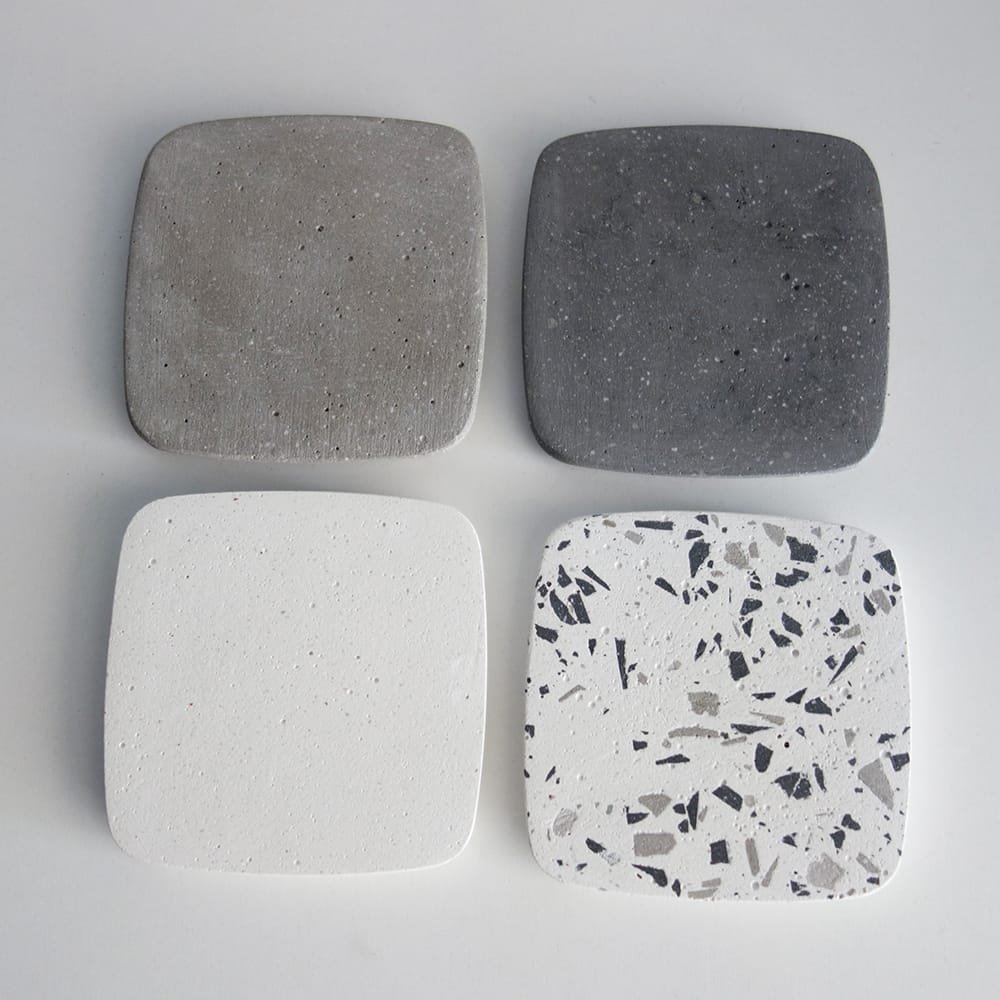 Σετ 4 Σουβέρ grey scale TERRAZZO από τσιμέντο