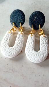 Black and white earrings