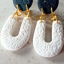 Black and white earrings