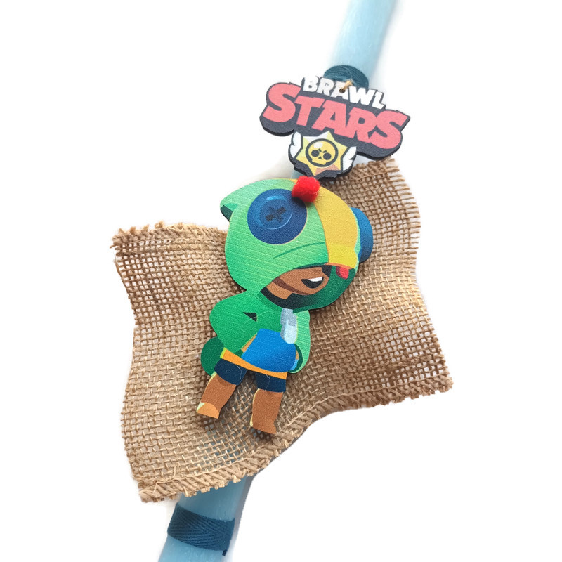 Λαμπάδα αρωματική σε γαλάζιο χρώμα BRAWL STARS (LEON)