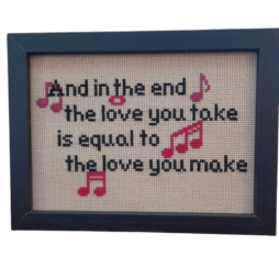Κέντημα σταυροβελονιά "The End" by The Beatles