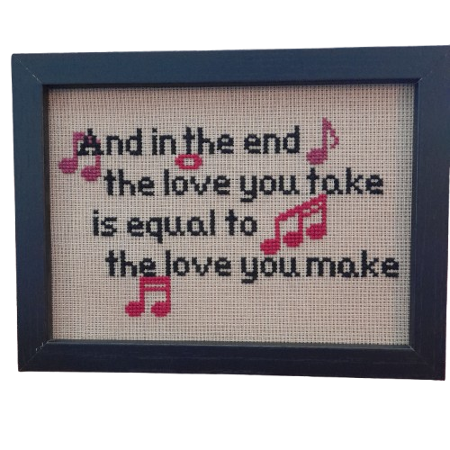 Κέντημα σταυροβελονιά "The End" by The Beatles