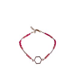 Βραχιόλι γεωμετρικό μοτίβο με φουντάκι και χάντρες