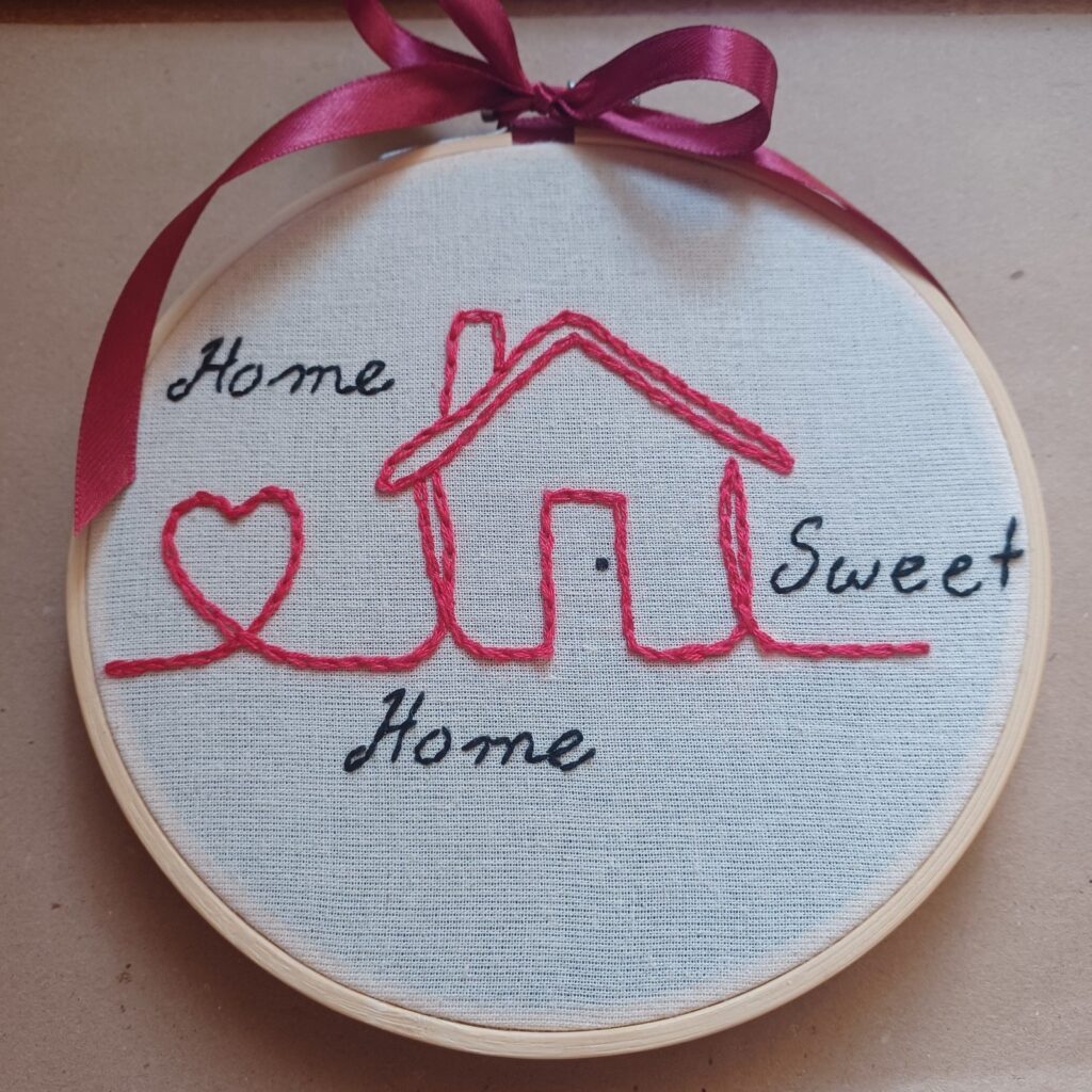 Κέντημα σε τελάρο "Home Sweet Home"