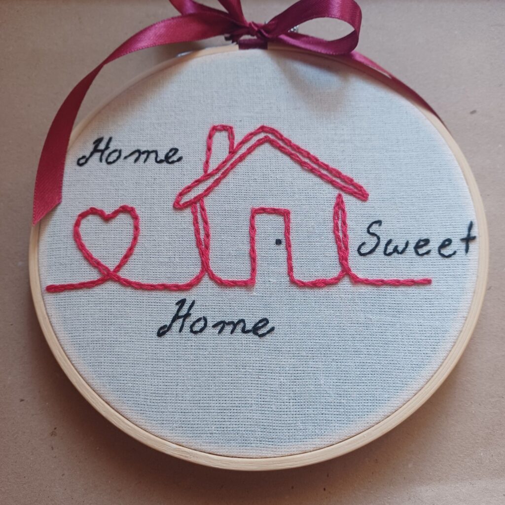 Κέντημα σε τελάρο "Home Sweet Home"