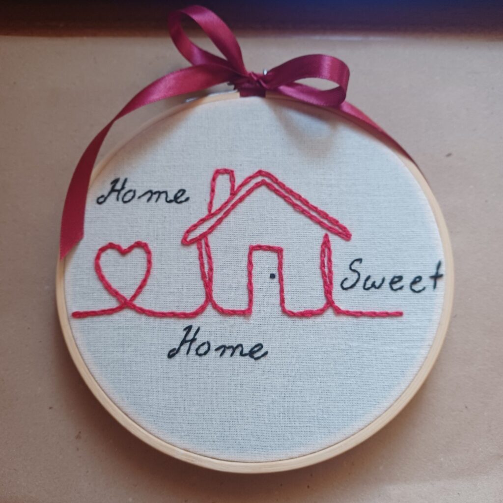 Κέντημα σε τελάρο "Home Sweet Home"