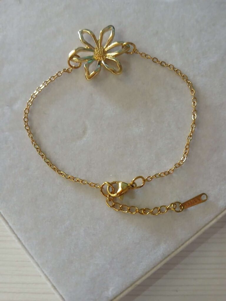 Ατσάλινο βραχιόλι Gold Daisy
