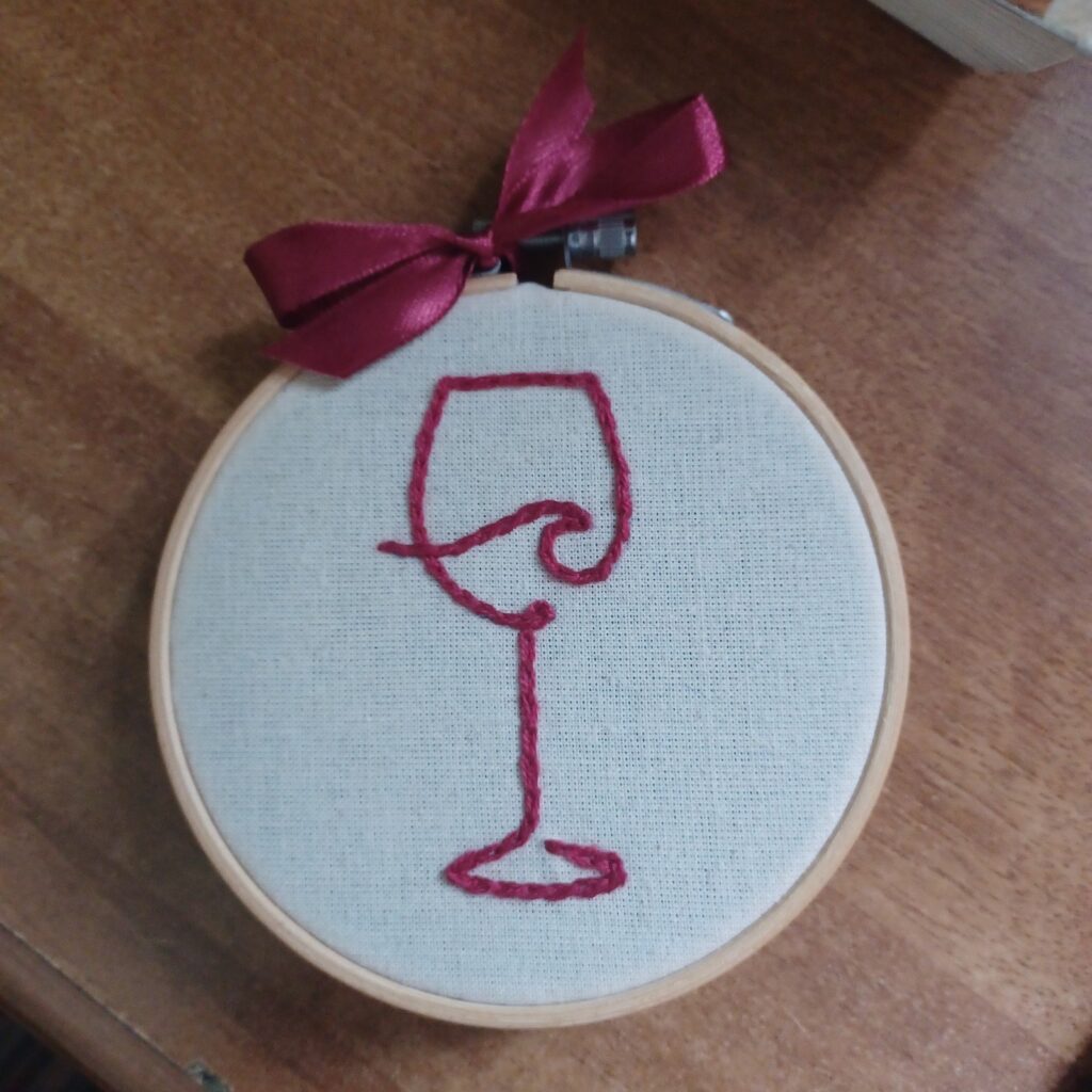 Κέντημα σε τελάρο "Wine glass"