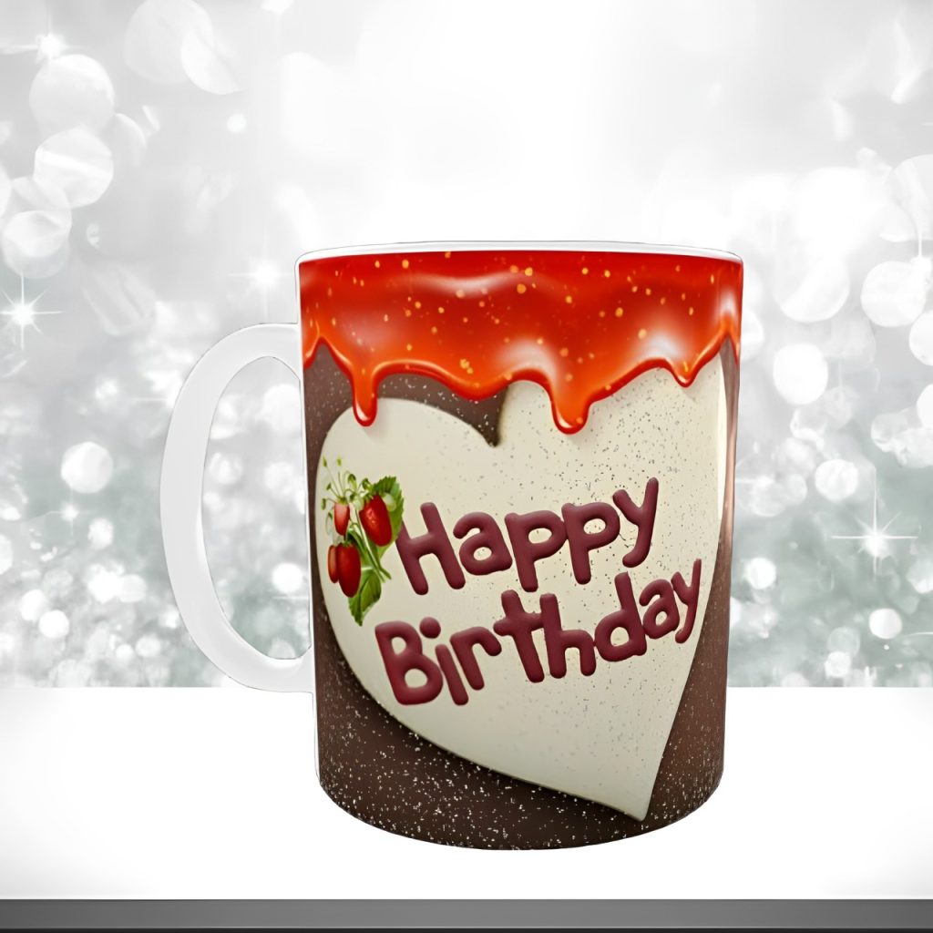 Κεραμική λευκή κούπα 350ml - Happy Birthday