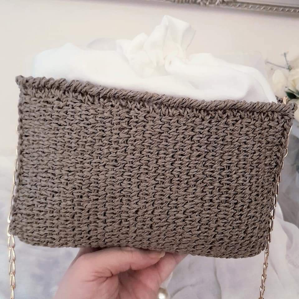Raffia πλεκτή τσάντα ψάθα τύπου πουγκί